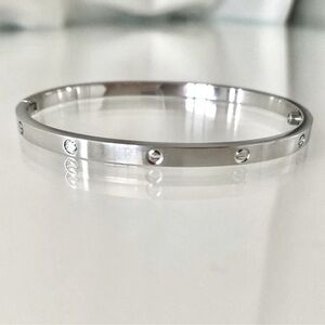 Silver Small Model Love Screw Bangle Bracelet and Screw Driver